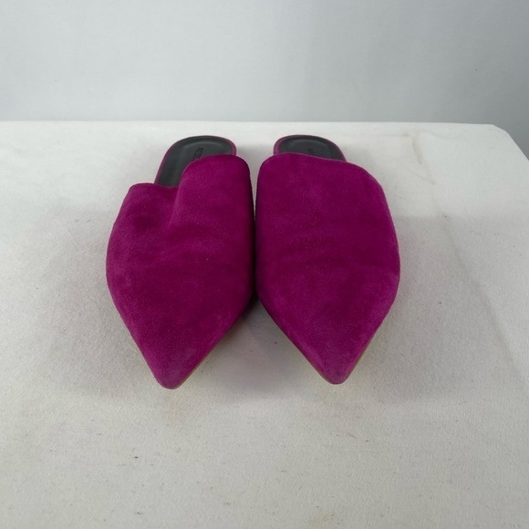Rebecca Minkoff Sara Suede Pointed Toe Mules in Fuchsia Size 7 or 38 - Picture 4 of 9